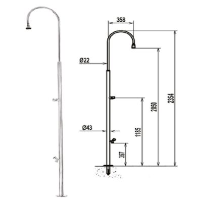 Zuhany, lábmosóval