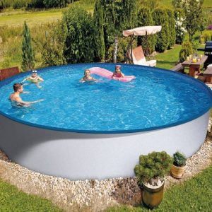 Azuro kerek grafit-fehér medence 0,50 mm Ibizakék, 3,60 x 0,90 m